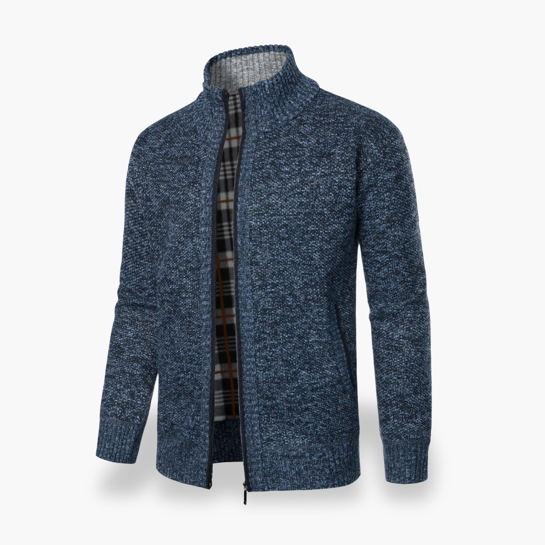 Cardigan uomo con zip, in tessuto misto | Altivaro