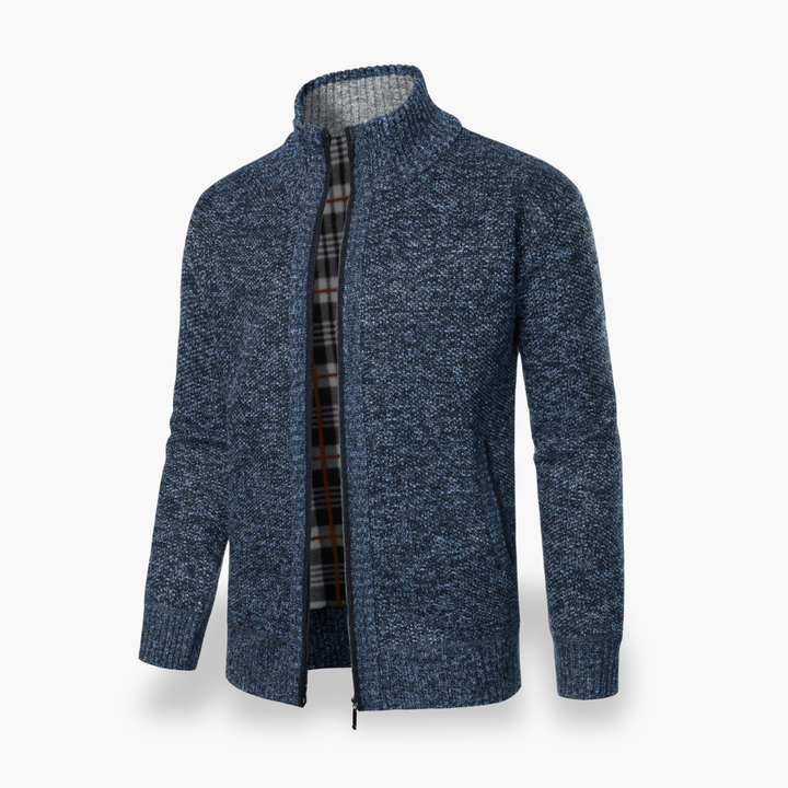 Cardigan uomo con zip, in tessuto misto | Altivaro