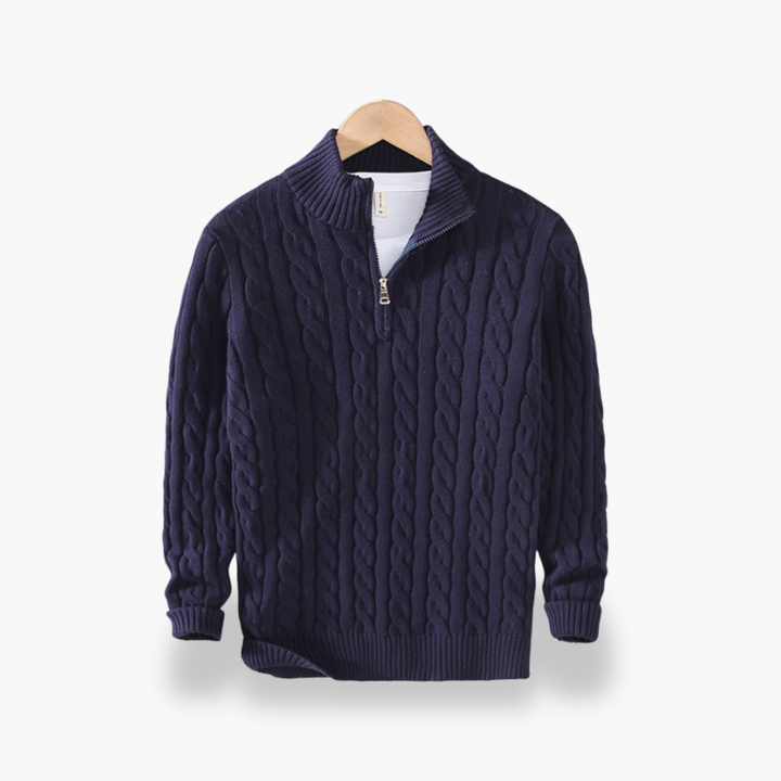 Maglione Zippato in Filo Intrecciato per Uomo | Altivaro