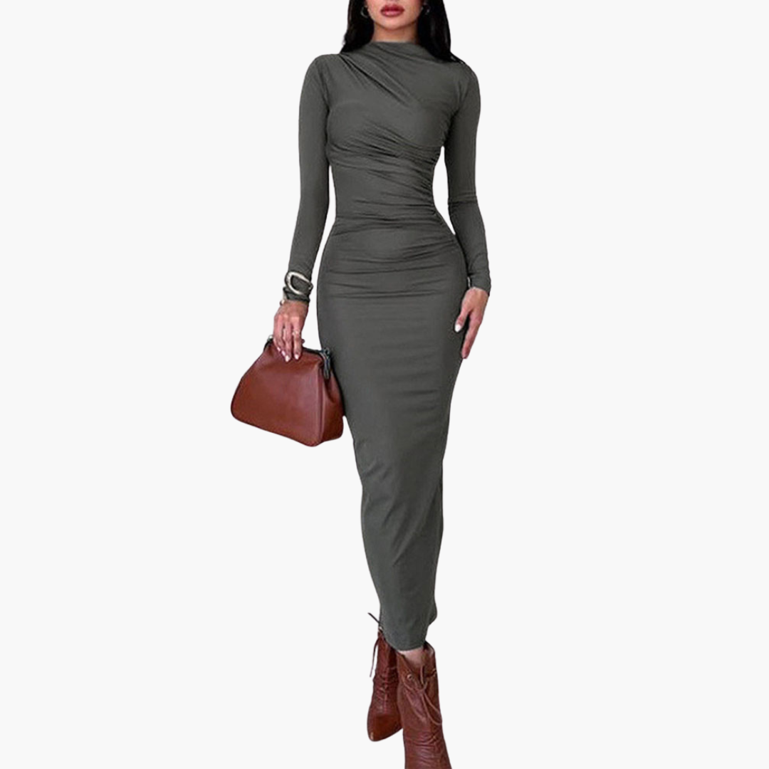 Abito Elegante a Maniche Lunghe Donna in Tessuto Elasticizzato | Altivaro