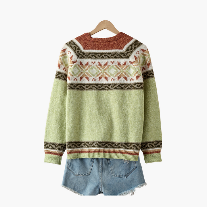 Cardigan Donna con Motivo Intrecciato e Multicolore | Altivaro