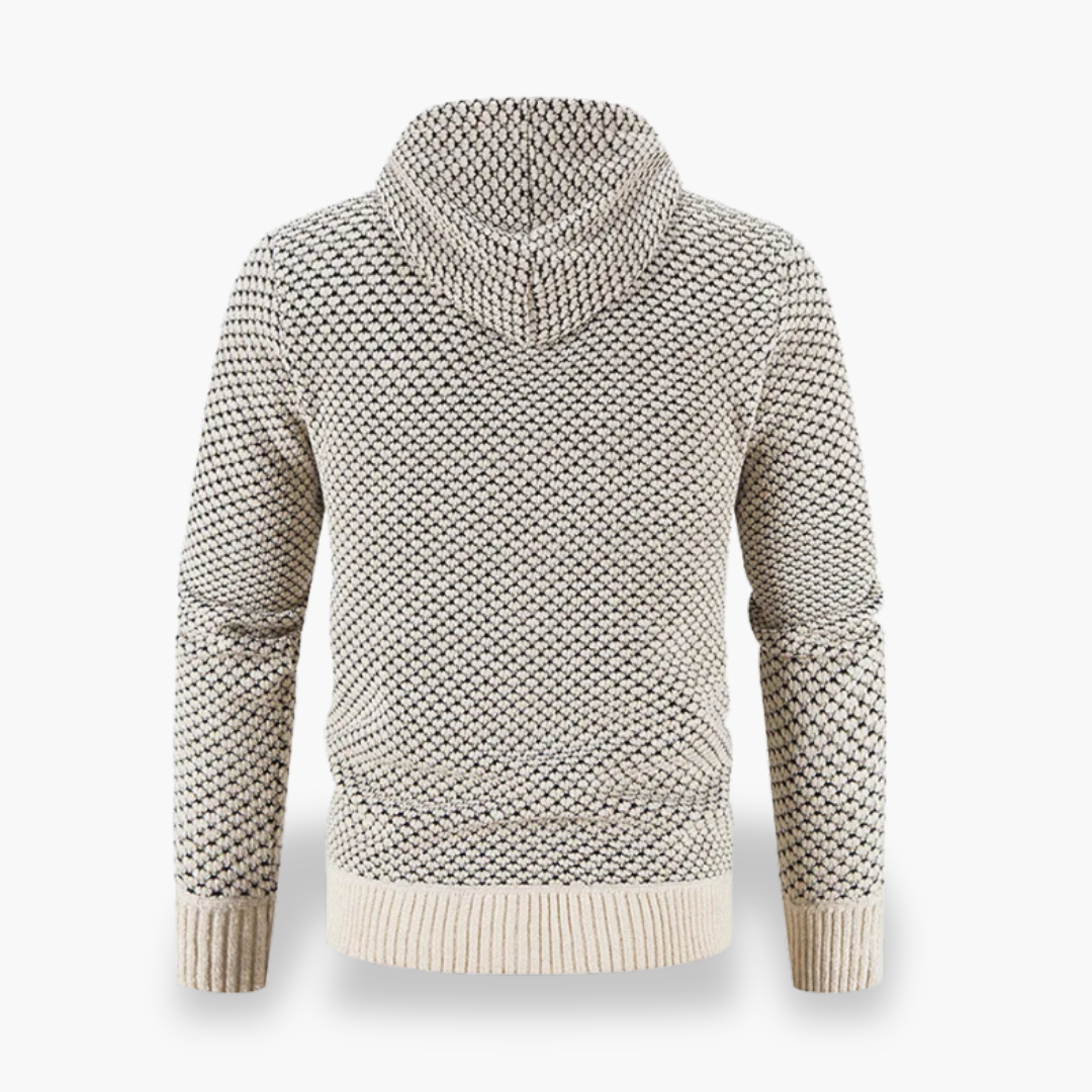 Felpa Uomo con Cappuccio e Zip a Motivo Geometrico | Altivaro