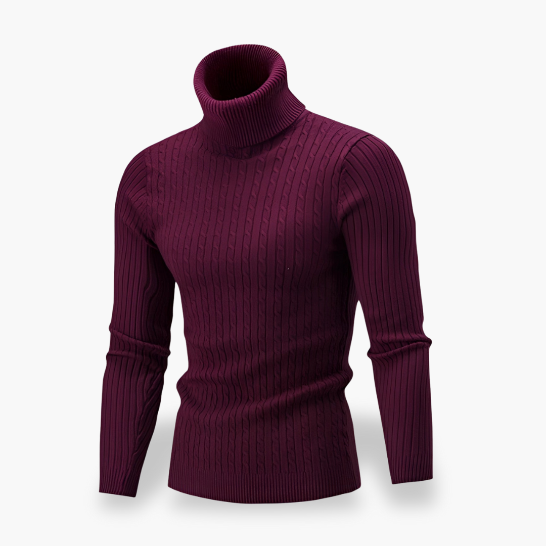 Maglione Dolcevita a Coste da Uomo in Maglia | Altivaro