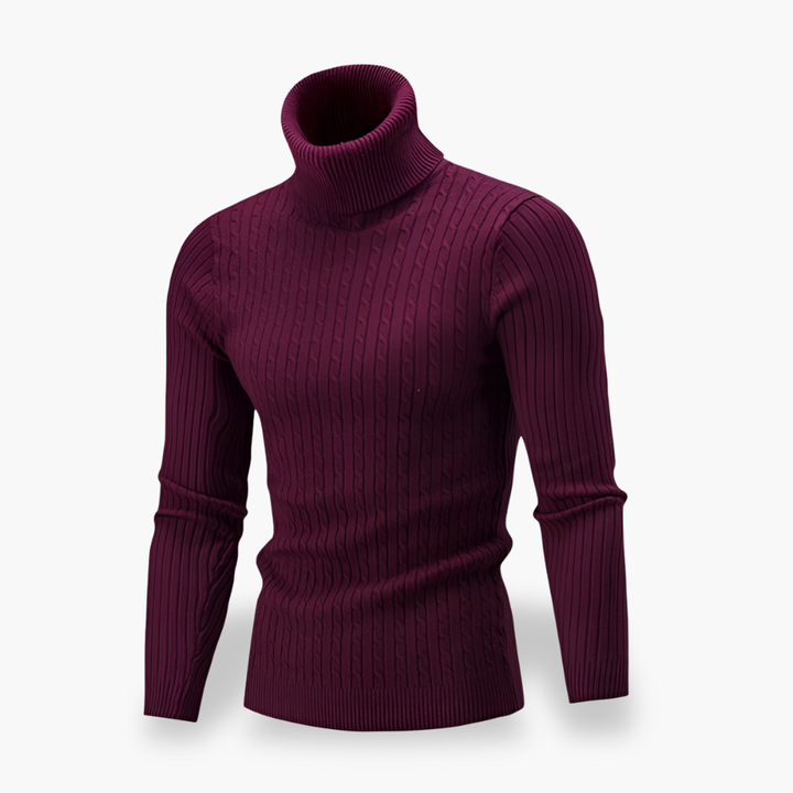 Maglione Dolcevita a Coste da Uomo in Maglia | Altivaro