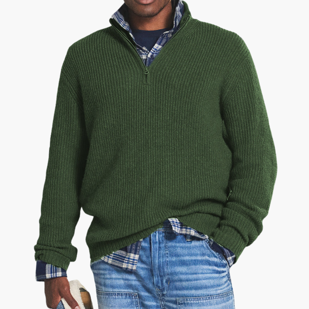 Maglione Uomo con Zip Alta in Cotone | Altivaro