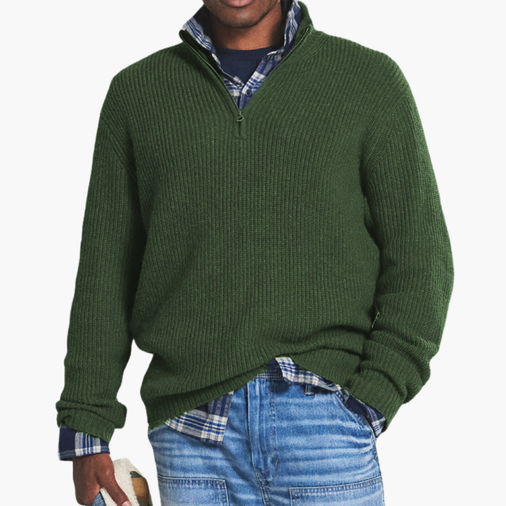 Maglione Uomo con Zip Alta in Cotone | Altivaro