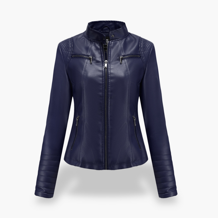 Giacca Donna in Ecopelle con Zip Slim Fit | Altivaro