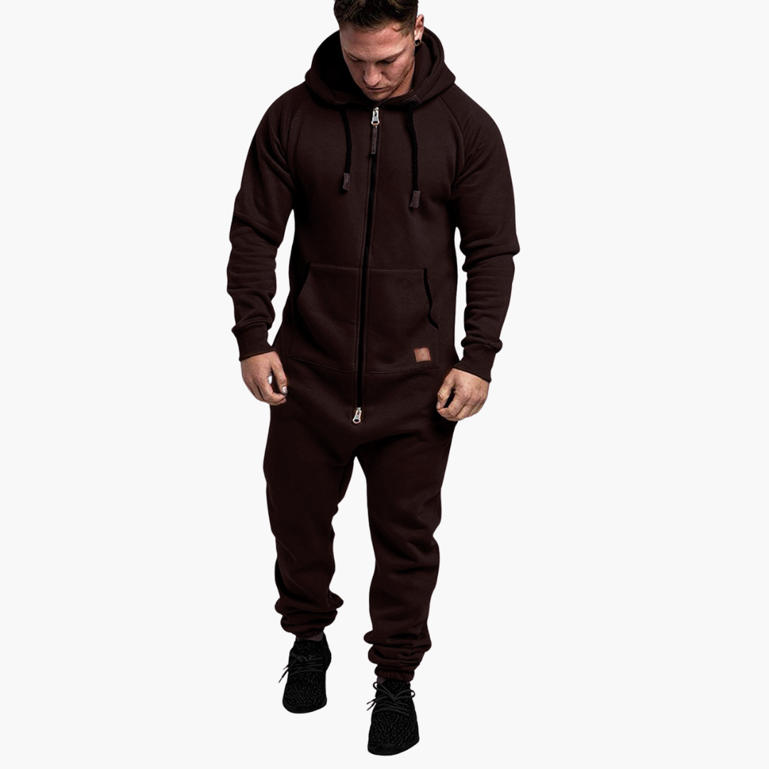 Men's Full Jumpsuit in Fleece with Hood and Zip | Altivaro