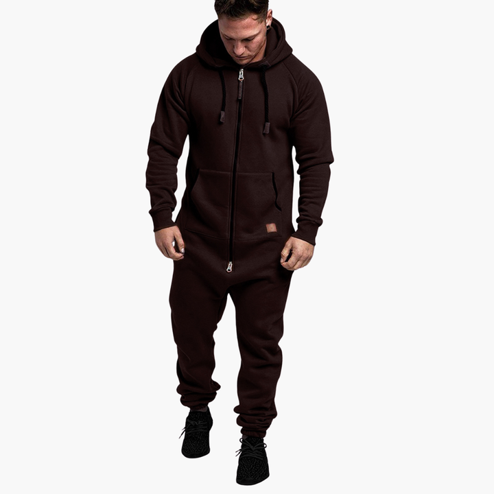 Men's Full Jumpsuit in Fleece with Hood and Zip | Altivaro