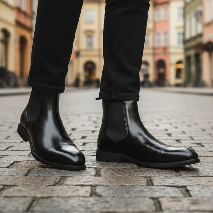 Herren Stiefeletten Leder Orthopädisch Chelsea | Altivaro