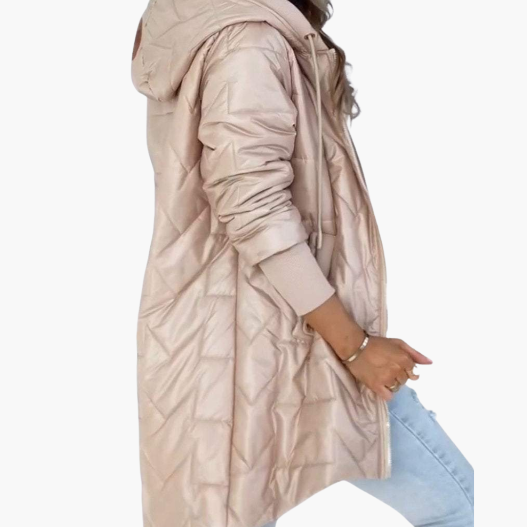 Piumino Donna Invernale Lungo Cappuccio Lucido Zip | Altivaro