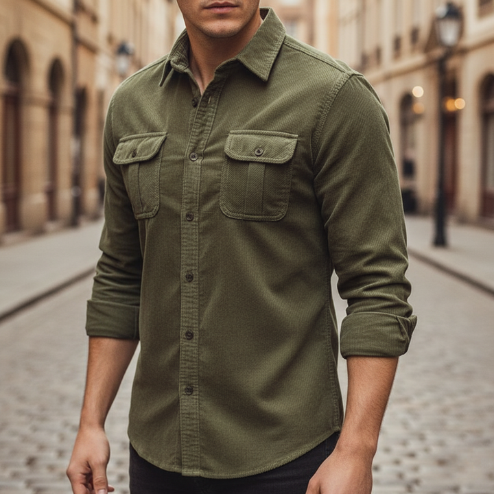 Camicia Uomo Cotone Tascata Maniche Lunghe | Altivaro