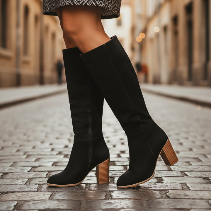 Damen Wildleder Orthopädische Stiefel mit Breit Absatz | Altivaro