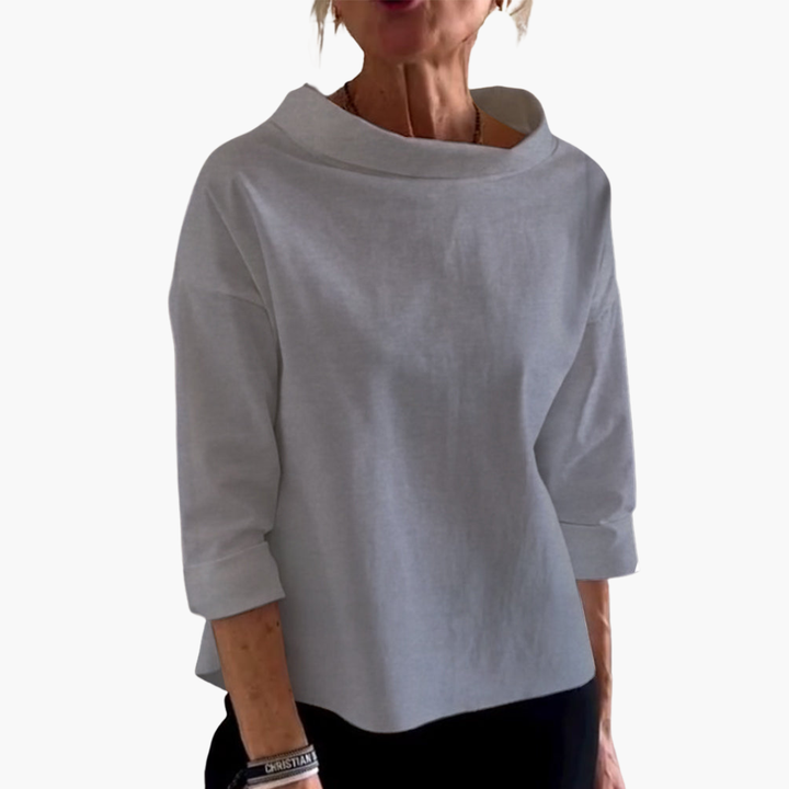 Elegant Women's Blouse 3/4 Sleeve Boat Neck | Altivaro