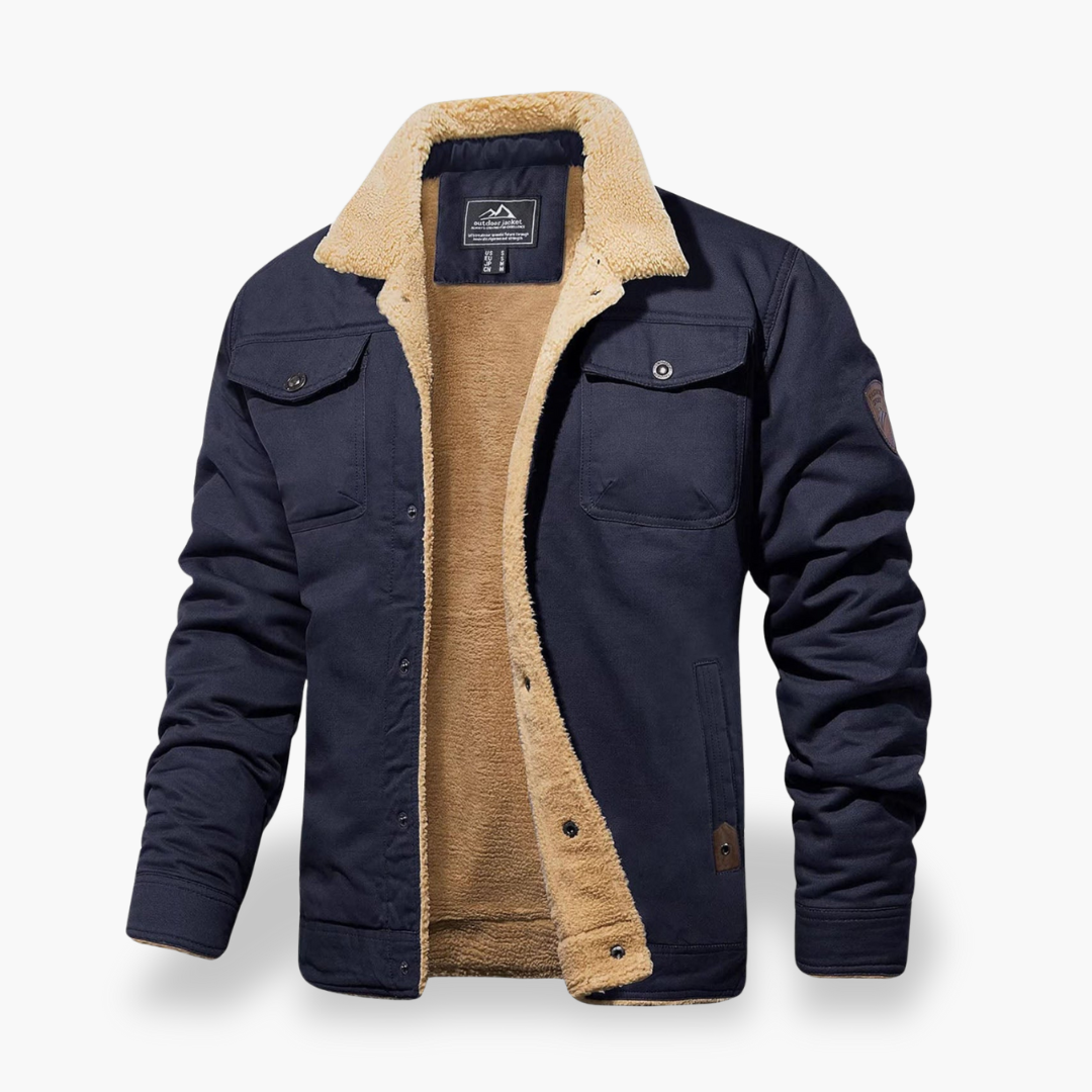 Men's Fleece Jacket with Multifunction Pockets and Sherpa Collar | Altivaro