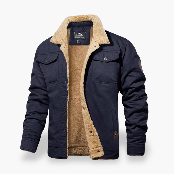 Men's Fleece Jacket with Multifunction Pockets and Sherpa Collar | Altivaro