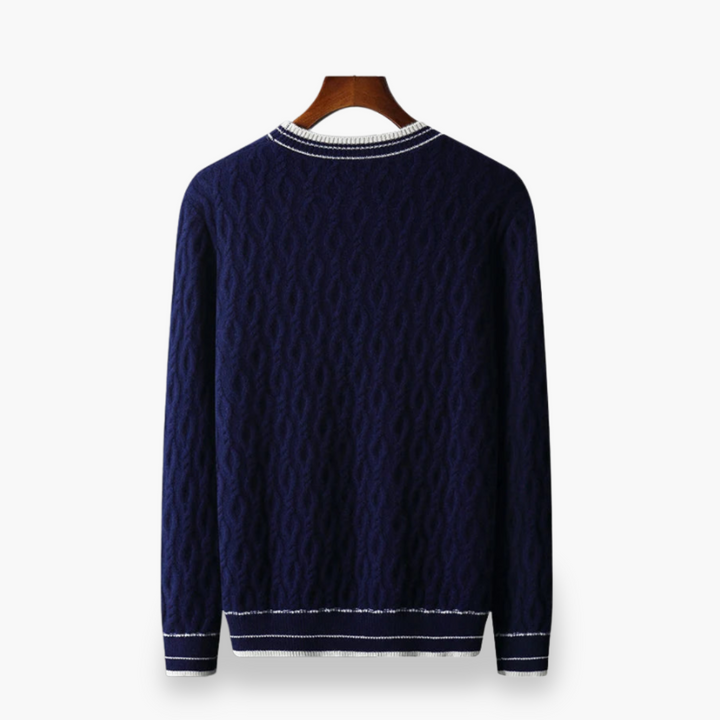 Maglione da Uomo in Maglia con Collo Tondo e Dettagli a Costine | Altivaro