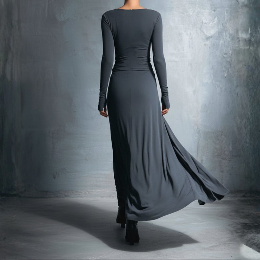 Long Draped Dress for Women in Mixed Fibers | Altivaro