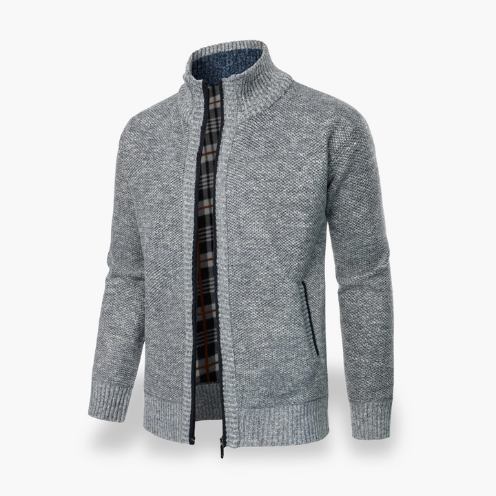Cardigan uomo con zip, in tessuto misto | Altivaro