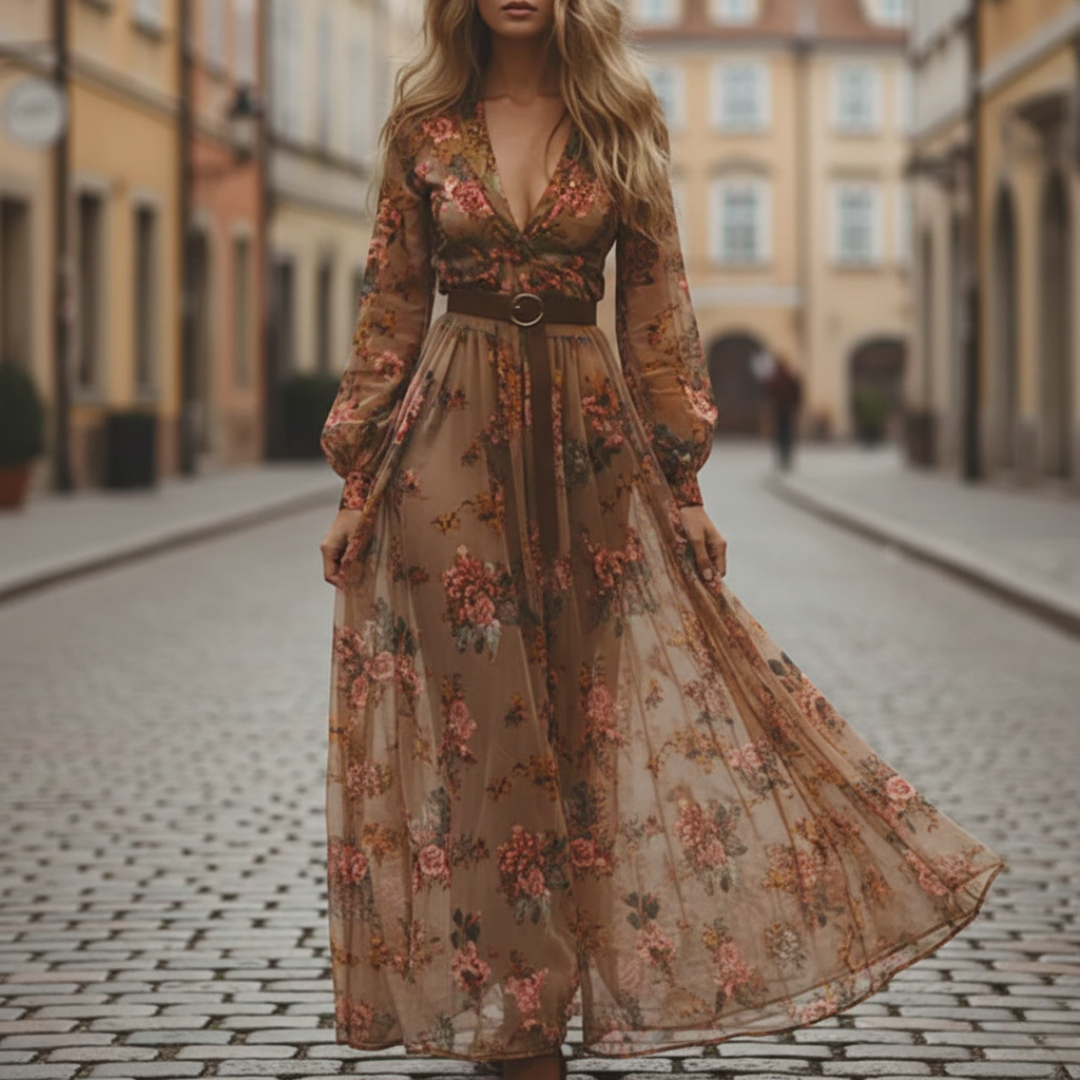 Embroidered Women's Boho Maxi Dress | Altivaro