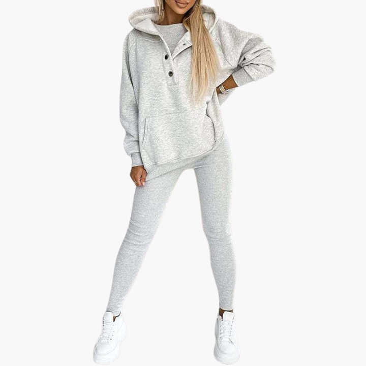 Tuta Sportiva Donna con Cappuccio e Bottoni | Altivaro
