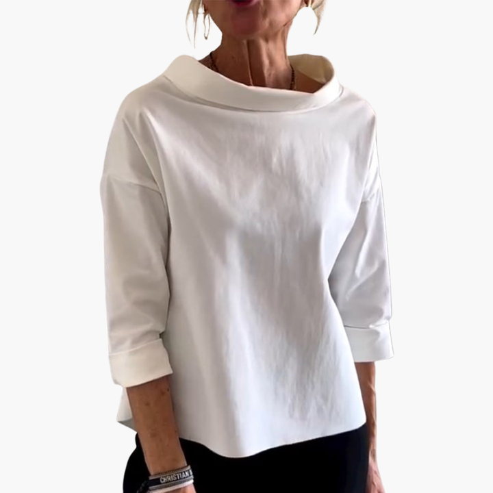 Elegant Women's Blouse 3/4 Sleeve Boat Neck | Altivaro