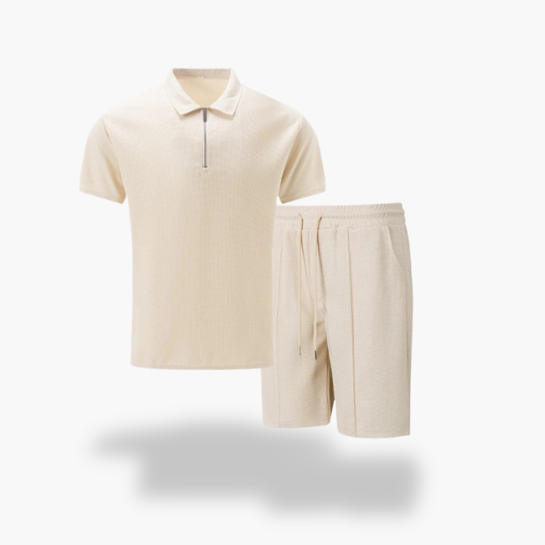 Polo mit Reißverschluss und Herren-Shorts mit Kordelzug | Altivaro