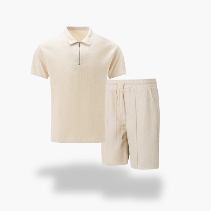 Polo mit Reißverschluss und Herren-Shorts mit Kordelzug | Altivaro