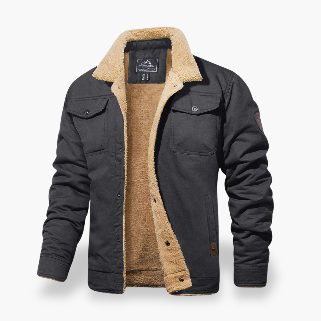 Men's Fleece Jacket with Multifunction Pockets and Sherpa Collar | Altivaro