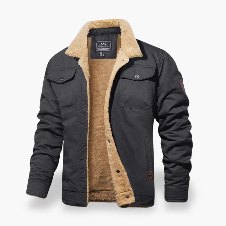 Men's Fleece Jacket with Multifunction Pockets and Sherpa Collar | Altivaro