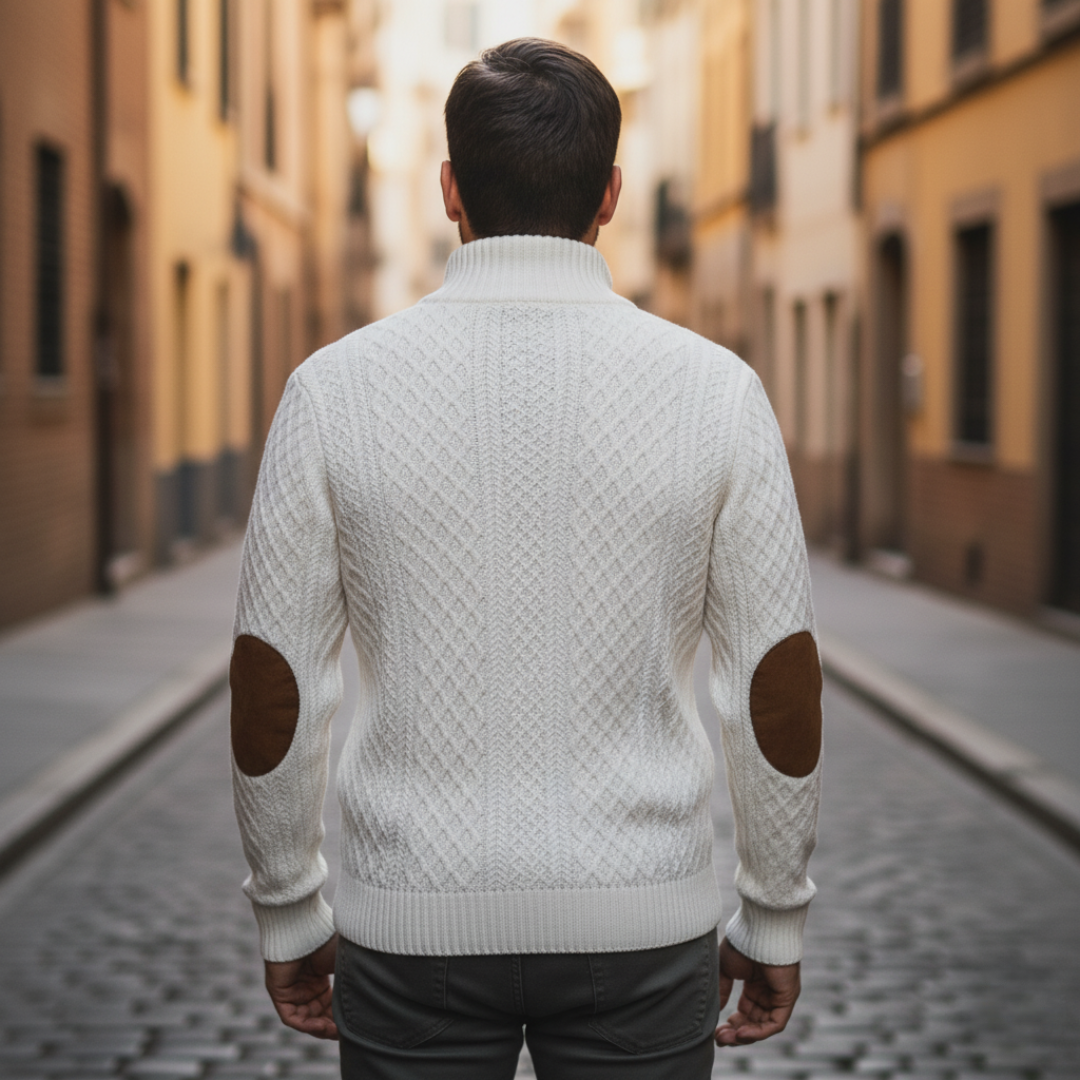 Rollkragenpullover mit Knöpfen für Herren aus Strick | Altivaro