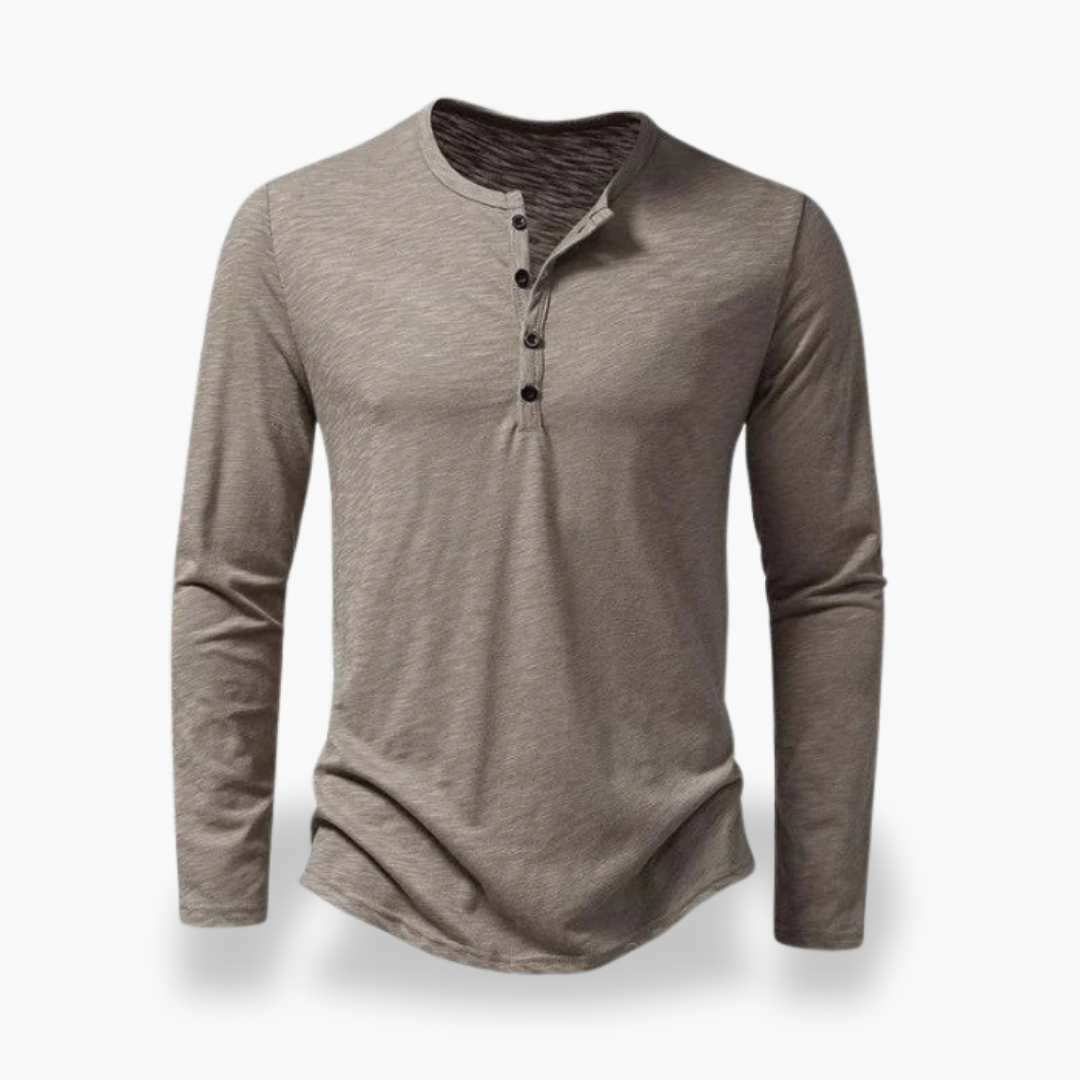Maglia Uomo Henley Manica Lunga Casual Slim | Altivaro-Altivaro
