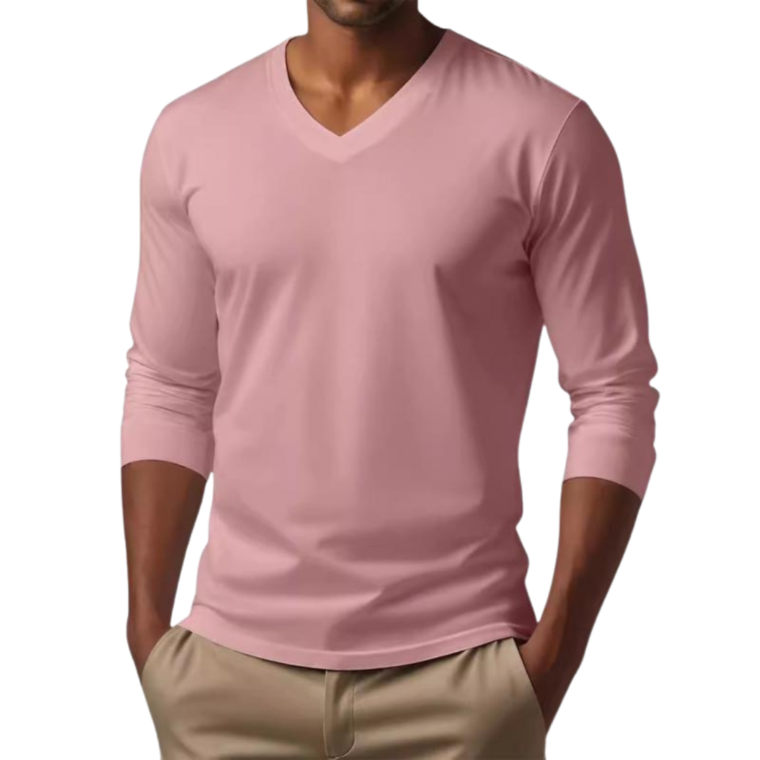 Maglia Uomo a Maniche Lunghe con Scollo a V Elasticizzata | Altivaro