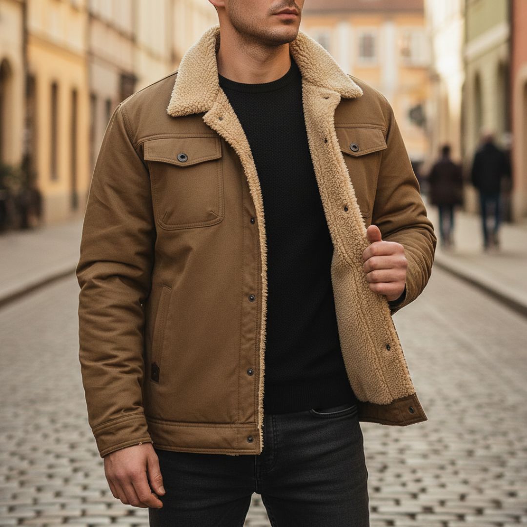 Herren Winterjacke mit Teddy-Futter aus Baumwolle | Altivaro