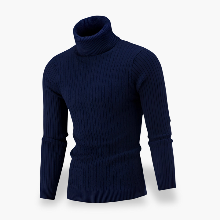 Maglione Dolcevita a Coste da Uomo in Maglia | Altivaro
