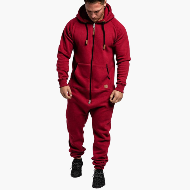 Men's Full Jumpsuit in Fleece with Hood and Zip | Altivaro