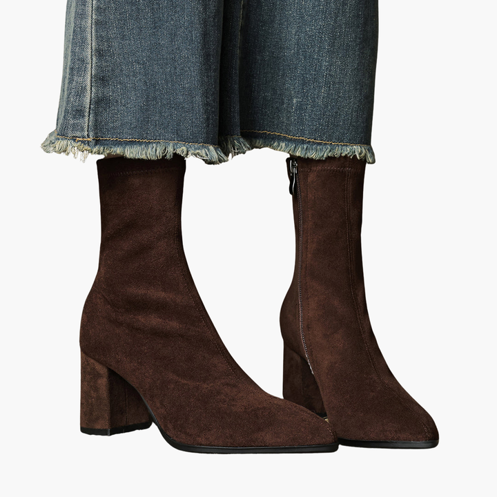 Orthopedic Suede Leather Boots with Heel for Women | Altivaro