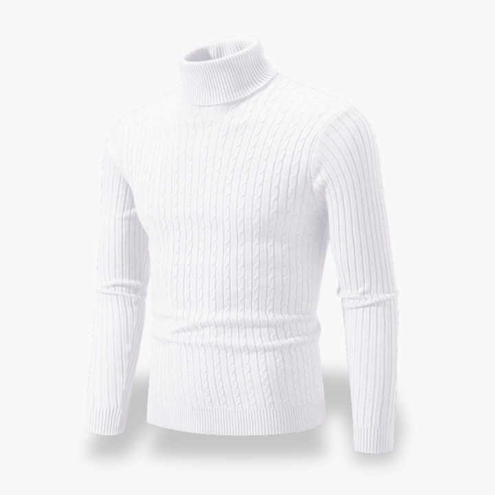 Maglione Dolcevita a Treccia Uomo in Maglia | Altivaro