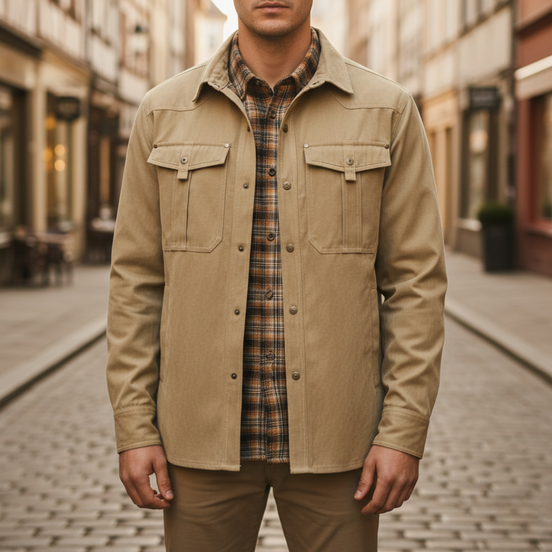 Herrenjacke Hemd Polyester Gefüttert Knöpfe | Altivaro