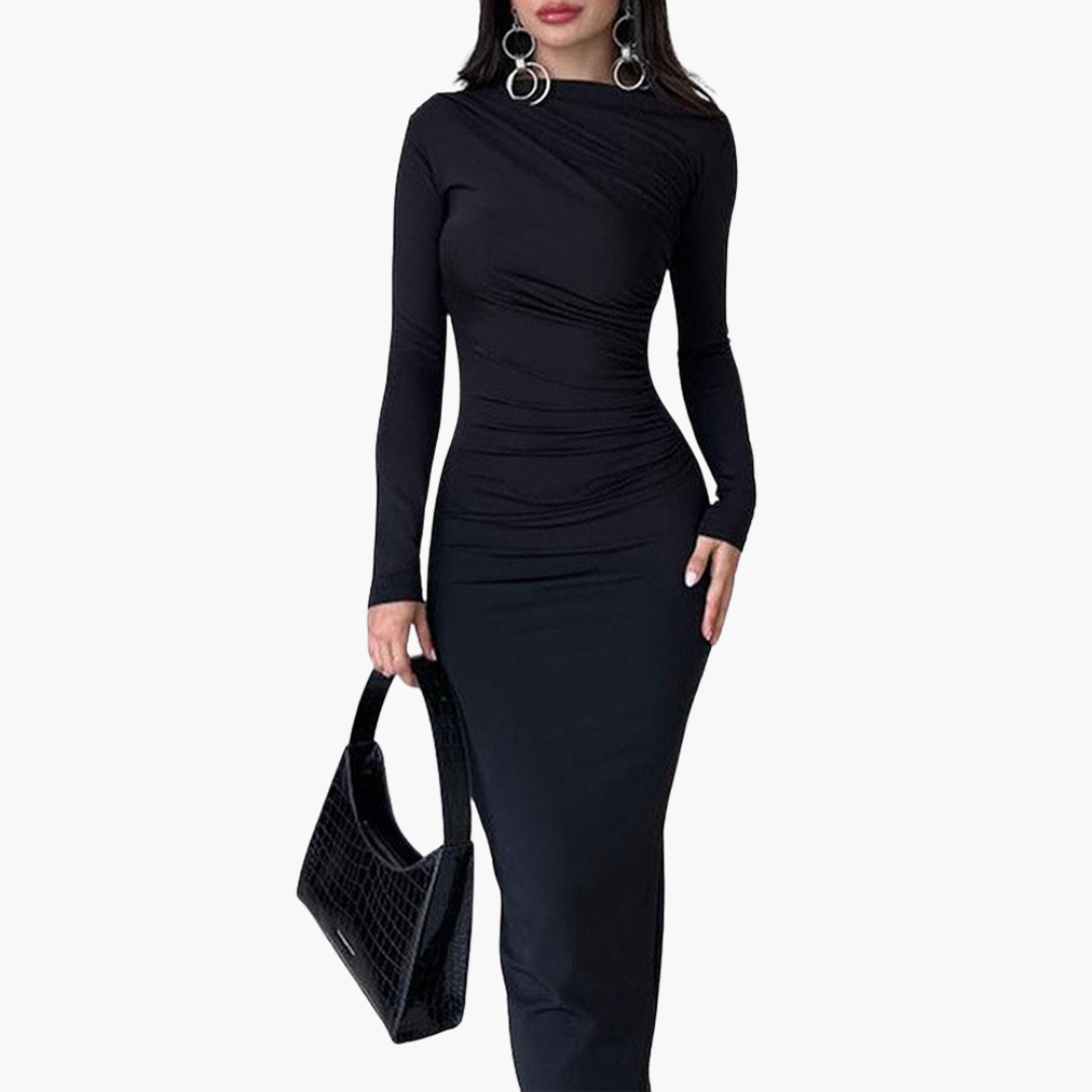 Abito Elegante a Maniche Lunghe Donna in Tessuto Elasticizzato | Altivaro