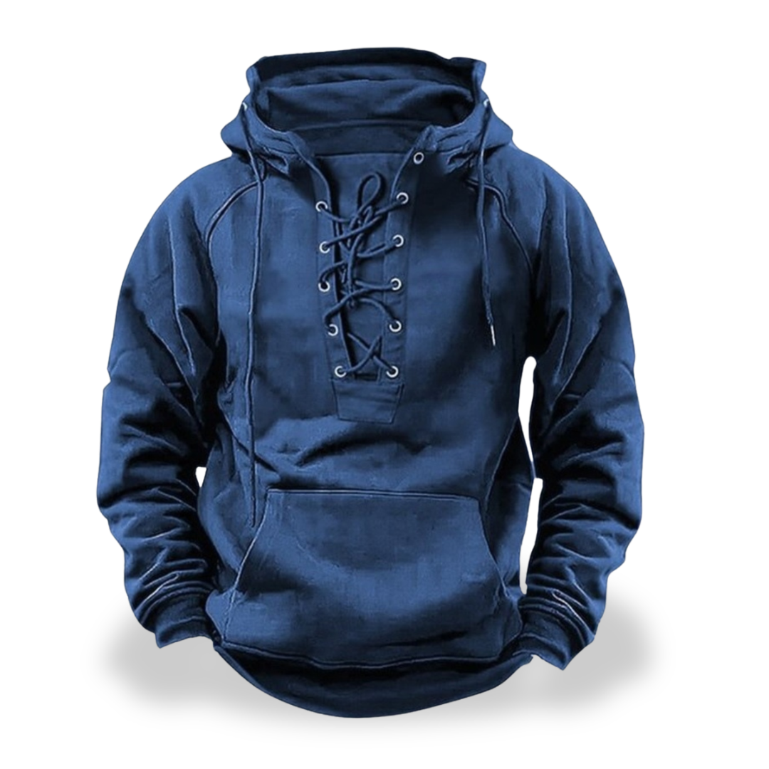 Men's Hoodie with Lace-Up Casual Hood | Altivaro
