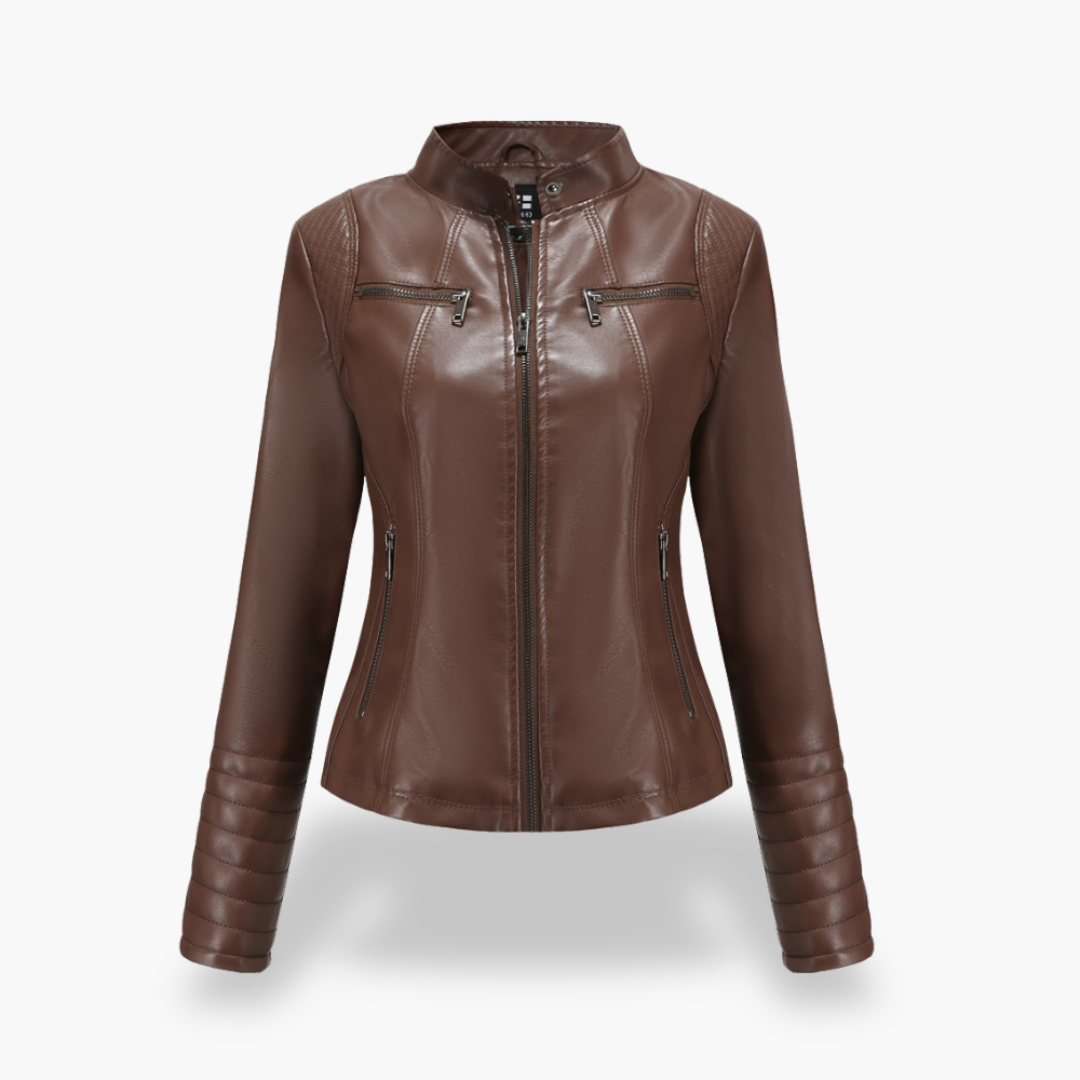 Giacca Donna in Ecopelle con Zip Slim Fit | Altivaro