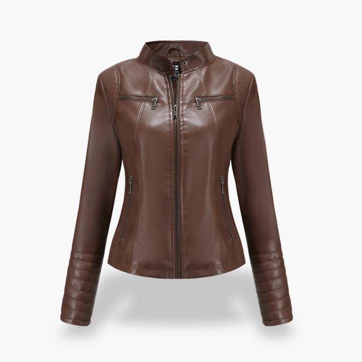 Giacca Donna in Ecopelle con Zip Slim Fit | Altivaro