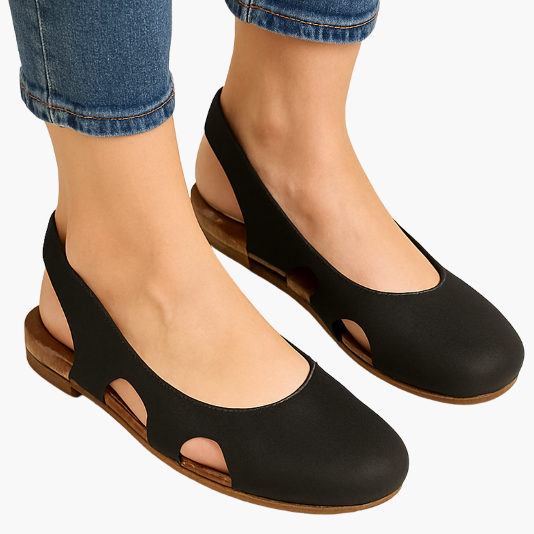 Sandali Ortopedici Altivaro Donna Pelle Neri – Flats Slingback | Altivaro-Altivaro