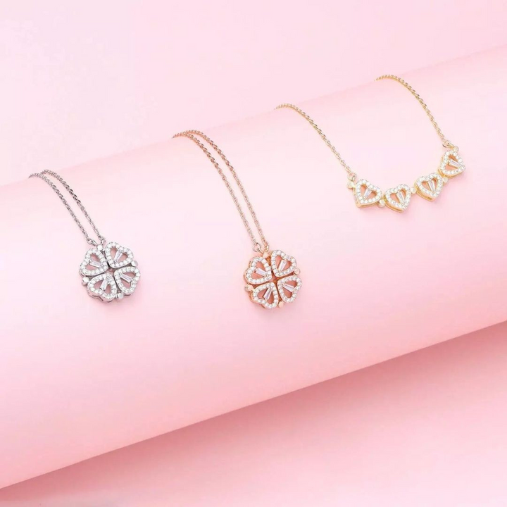 Collana Fiore con Cuori e Strass | Altivaro