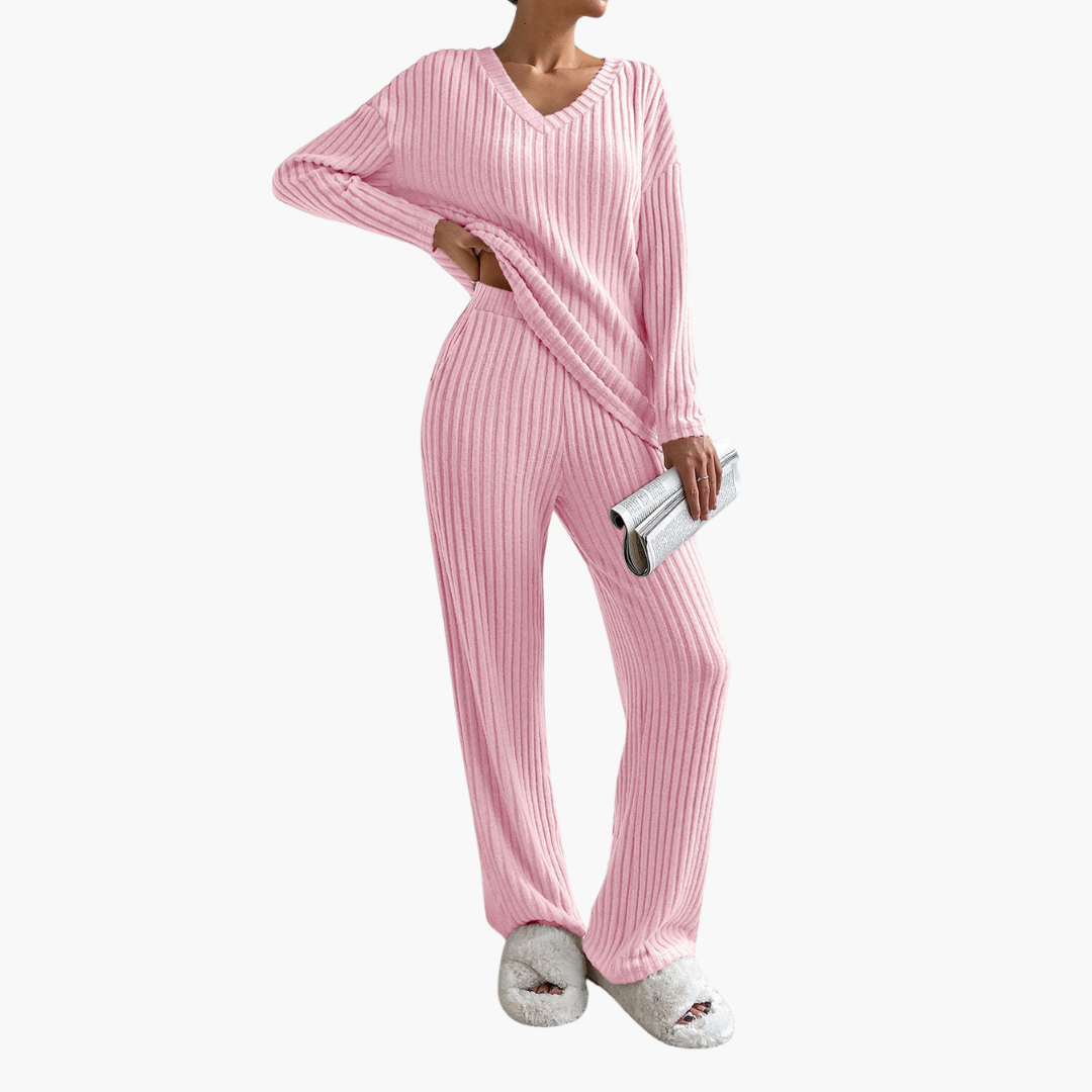 Complete Ribbed Knit Sweater and Pants for Women | Altivaro