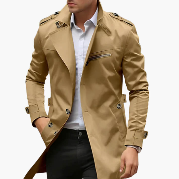 Trench Uomo Slim Fit Cotone Autunnale Cappotto Lungo | Altivaro