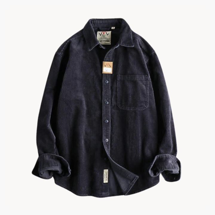 Camicia in velluto a coste con tasche da uomo, tessuto rinforzato e cuciture | Altivaro