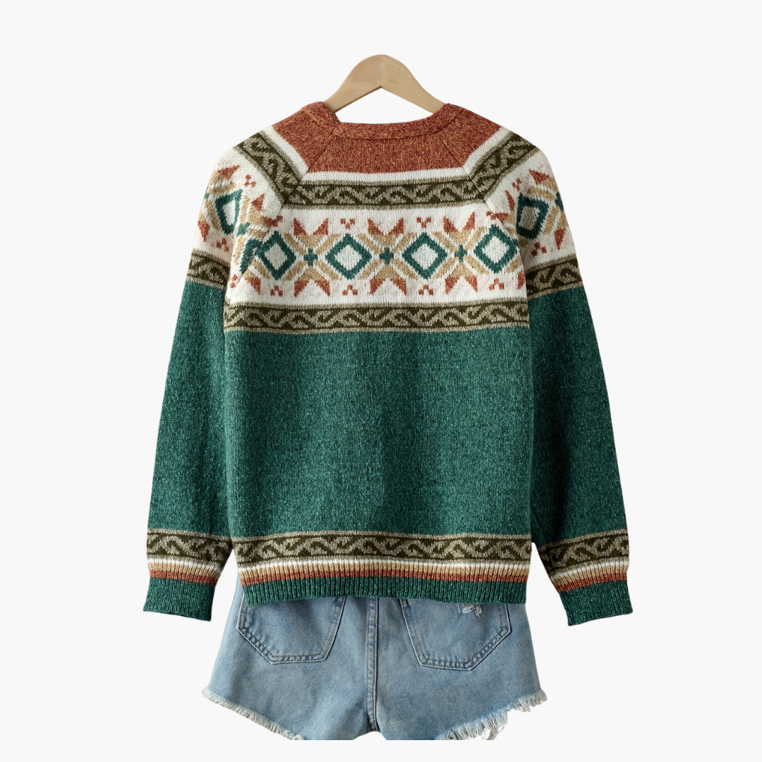 Cardigan Donna con Motivo Intrecciato e Multicolore | Altivaro