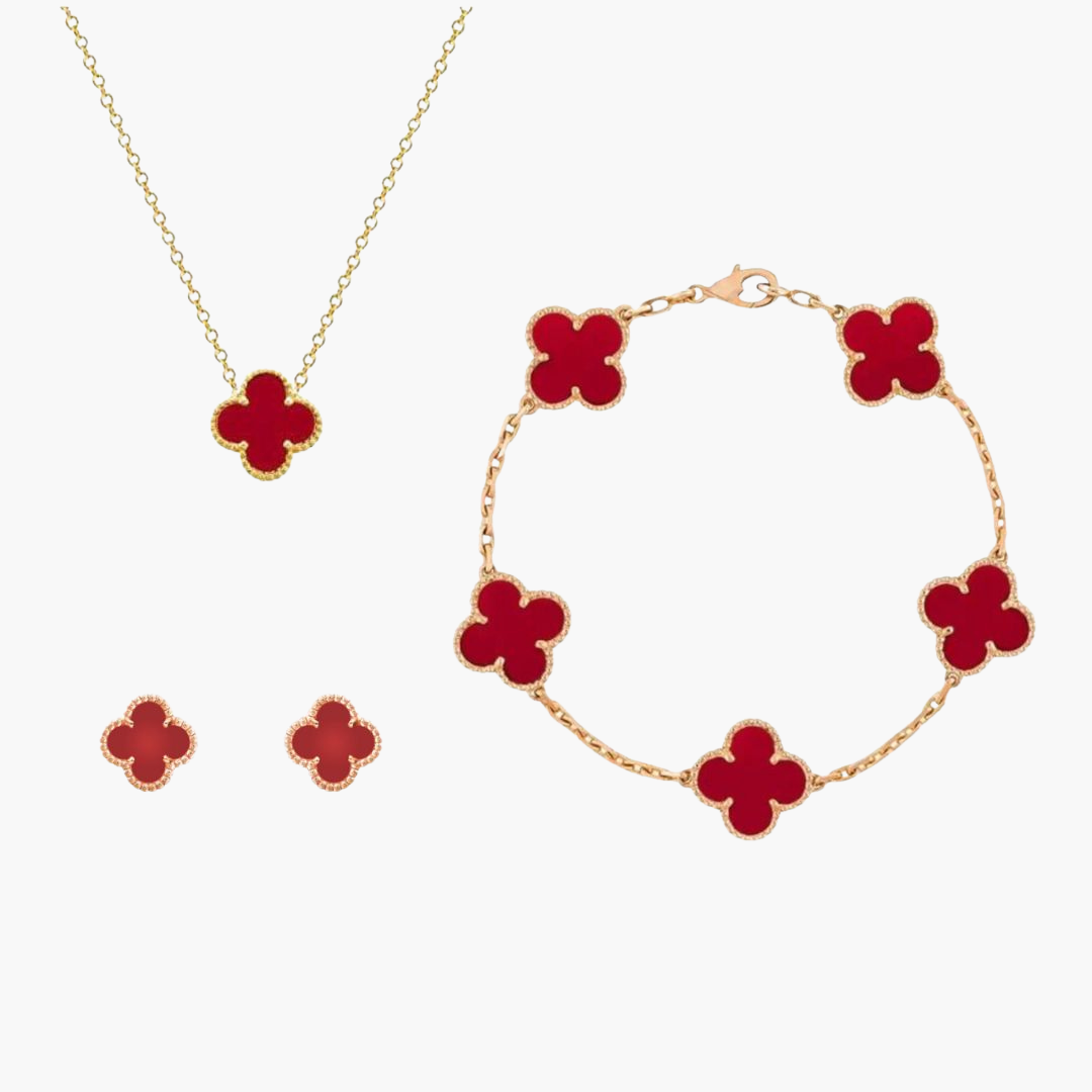 Set Gioielli Fiore con Bordo Dorato | Altivaro
